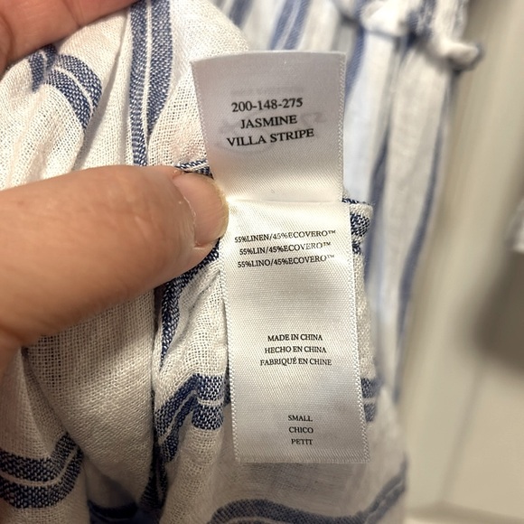 Rails Jasmine Linen-Blend Shirt Dress Blue Villa - Size Small - Picture 10 of 10